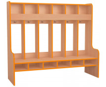 Hullám 6 öltözőszekrény paneles natúr - BÜKK - narancssárga