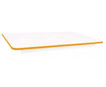 Asztallap 18 mm, FEHÉR - téglalap 125x80 cm, narancssárga