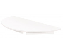 Asztallap 18 mm, FEHÉR - félkör - fehér